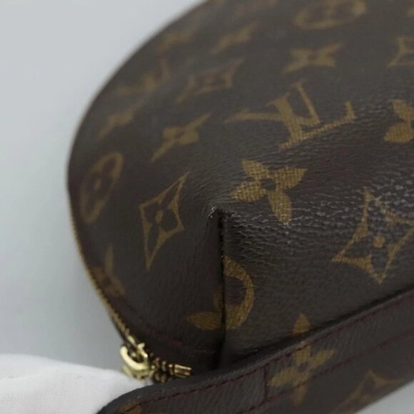 LOUIS VUITTON Monogram Trousse Demi Ronde Cosmetic Pouch M47520 LV Auth 110615 - Picture 15 of 16